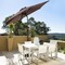 Costway 9ft Patio Umbrella Patio Market Steel Tilt w/ Crank Outdoor Yard Garden (Tan)